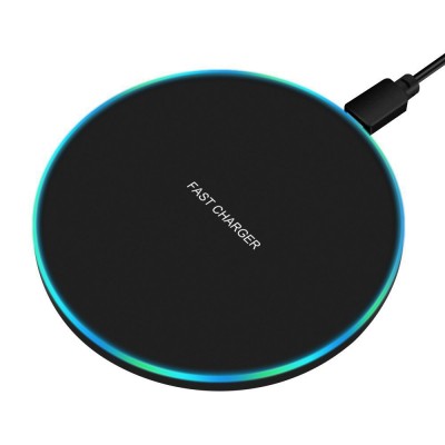 Hot Style Ultra-Thin Aluminum Alloy Metal Disk Wireless Charging Qi 10W Fast Charging Wireless Charger